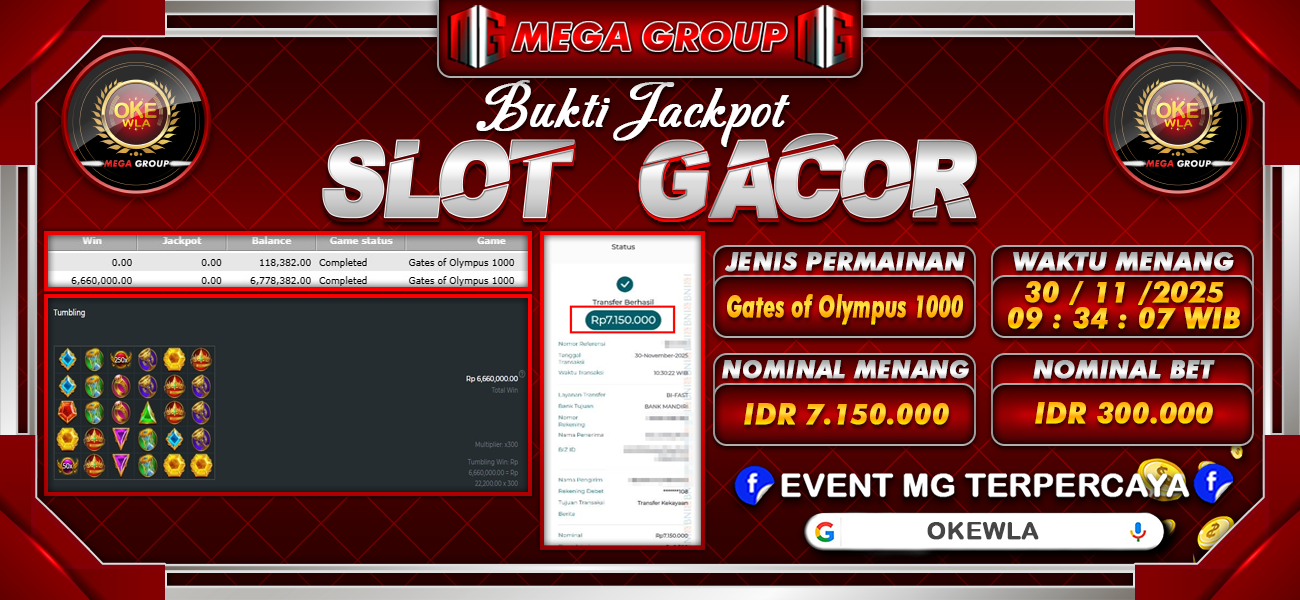 Bukti JP situs Rokokbet hari Minggu, 30 November 2025