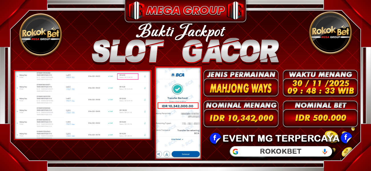 Bukti JP situs Rokokbet hari Minggu, 30 November 2025